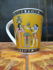 Blue Gold Fathi Mahmoud Egyptian Coffee Mug Pate et  Limoges FM Egypt Pharaohs