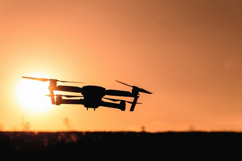 Quad drone flying - quad,