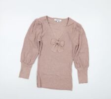 Morgan Womens Pink Round Neck Acrylic Pullover Jumper Size M