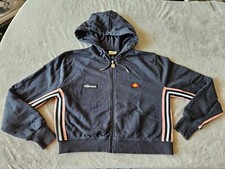 WOMENS BLACK ELLESSE FULL ZIP CROP HOODIE - SIZE 10
