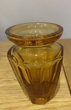 Vintage - Moser Bohemian Glass - Facet Sided Amber Vase - pretty piece