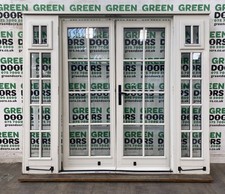 GEORGIAN BARS FRENCH DOORS WITH SIDELIGHTS WOODEN TIMBER EXTERNAL EXTERIOR USED