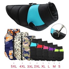 Dog Coat Waterproof With Harness Jacket Raincoat Winter Zip Coats Pet Hole Warm