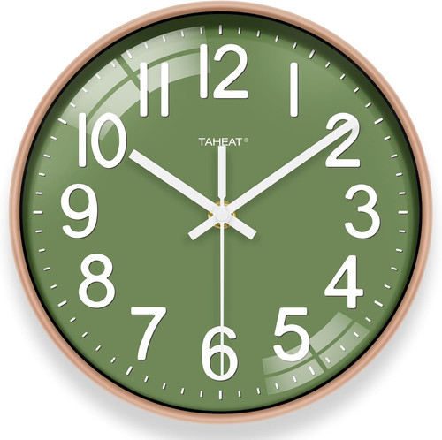 Wall clock silent green - green, &