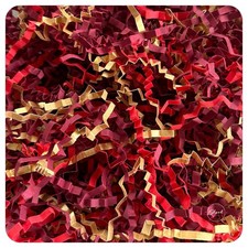 ShredAstic®  Xmas Shredded Paper Mix burgundy red gold Crinkle Cut Zigzag