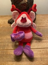 Tesco Bee Mine Red & Pink Bee Valentines Day Soft Toy 9” Plush With Love Heart
