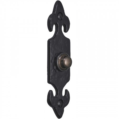 Door bell push black - cast, iron