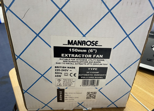 Manrose xf150ahp 150mm 6in - manrose,