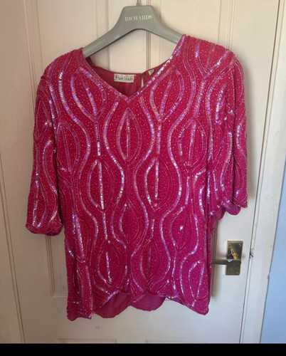 Frank usher pink - sequin, mesh