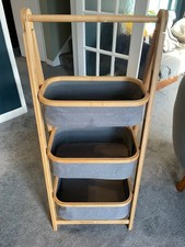 Bamboo Three-Tier Basket Storage Unit