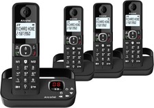 Alcatel F890 Voice Quad-Cordless Phone,Answering Machine Call Blocking Telephone