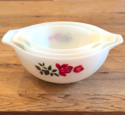 Vintage pyrex rose floral - vintage,