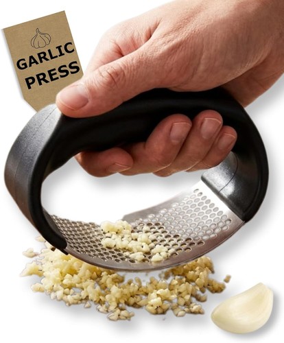 Garlic press rocker - garlic, stainless