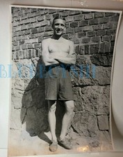 WW2 British Prisoners Of War POW Man in summer Sun Stalag 21 Poznan  9 x 7 inch
