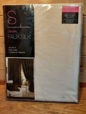 A Pair Of Cream Faux Silk