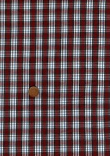 100% Cotton Fabric Small Tartan Terracotta Blue Grey White Patchwork Craft