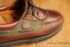 Timberland Brown Leather Boat Deck Shoes Boot Mens UK 8.5 US 9 W EU 42.5 Vintage