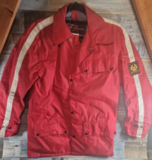 Belstaff Red Tourmaster Vintage BikerJacket Size S White trim