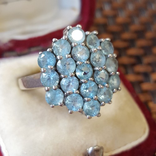 Sterling silver ring blue - silver,