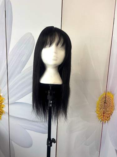 Human hair black lace front - black,