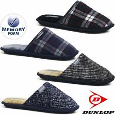 DUNLOP MENS SLIPPERS NEW WINTER WARM FUR COSY LUXURY INDOOR SLIP ON SHOES SIZE