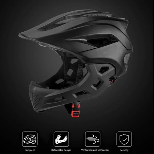 Black 2in1 kids full - face, bike