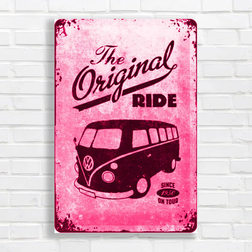Vintage camper van pink - camper,