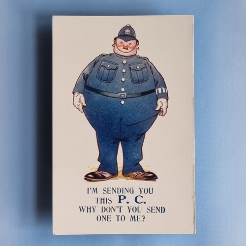 Comic postcard c1915 fat - comic,