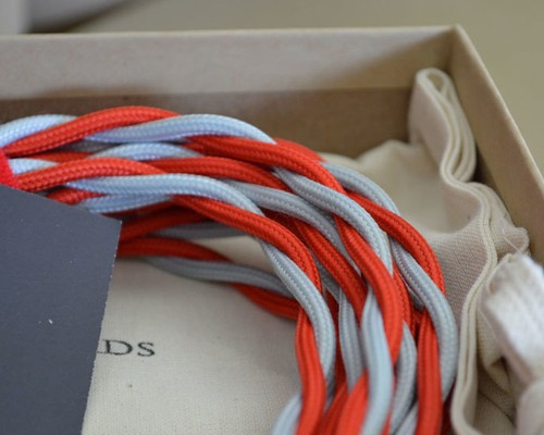 Scarlet and grey twisted wire - scarlet,
