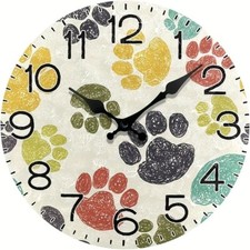 Dog Paw Print Clock  -