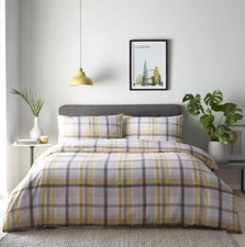 Tartan duvet cover check bed