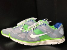 MEN’S NIKE LUNAR ELITE TRAINERS 386477-012 GRAY FLUORESCENT GREEN UK11  