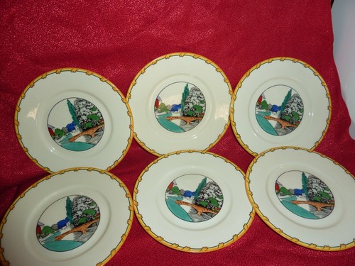 Six art deco adderley china - six,