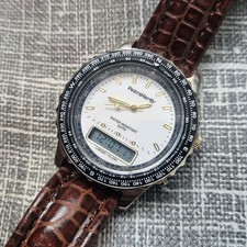 Mens Peershardy Vintage Pilot Style Chronograph Alarm Watch