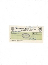 NORTHERN   BANK   CHEQUE  1971