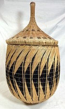 Vtg African Wicker Basket