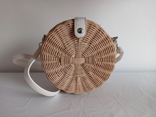 Round Rattan Wicker Basket Bag