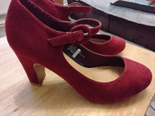 Size 3. Womens Burgundy Suedette Shoes