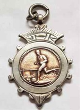 10th London Battalion Regiment Football Sterling Silver and Gold 1921 Fob Medal