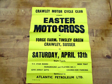 Motocross poster- Crawley Sussex. Classic Scramble. 1960's BSA, AJS, Triumph,
