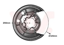 Rear right splash - right, brake