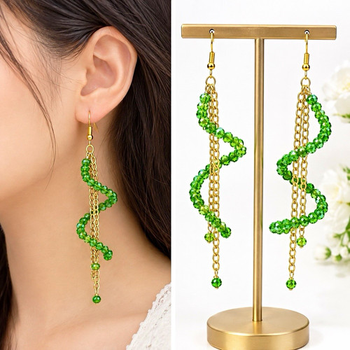 Handmade green crystal beaded - handmade,
