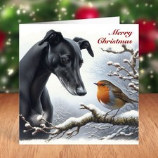 Greyhound Dog Christmas Card