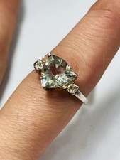 TJC silver,prasiolite and topaz ring UK size S new