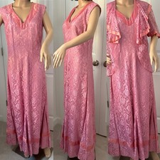 Vintage 30s 40s Pink Lace &