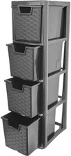 4 Tier Drawer Medium Rattan