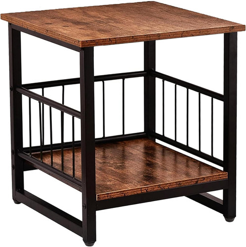 Industrial end table with - end,