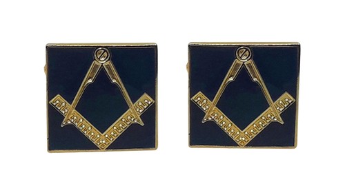 Masonic cuff links navy blue - cuff,
