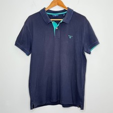 Gant Polo Shirt Men’s Navy Mint Green XL Casual Cotton Short Sleeve