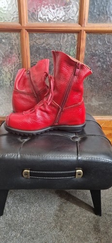 Women red leather biker - women’s,